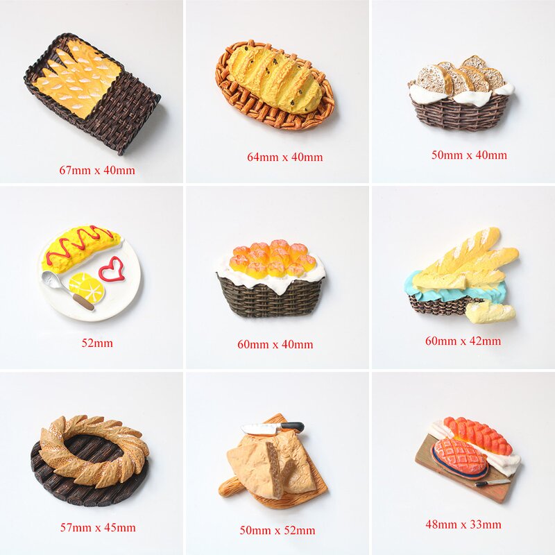 Bread Resin Cabochon Manufacturer - Miniature Fake Design for Fridge Magnet