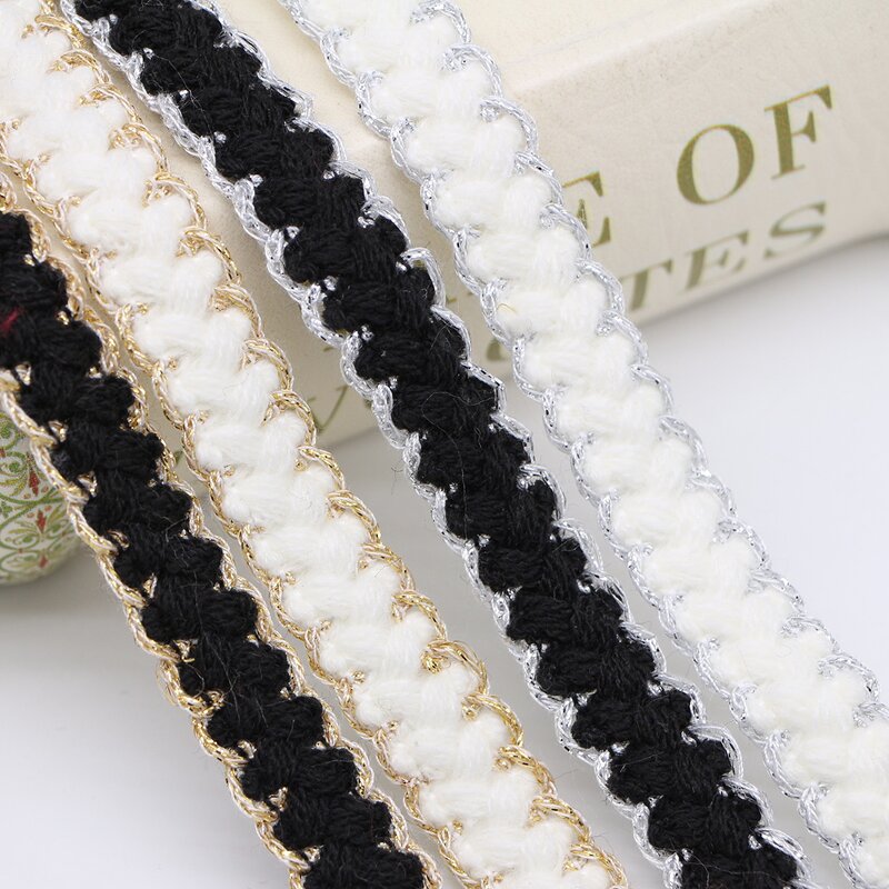 Woven Webbing Trim Factory - 1.5cm Metallic Border Winter Clothes