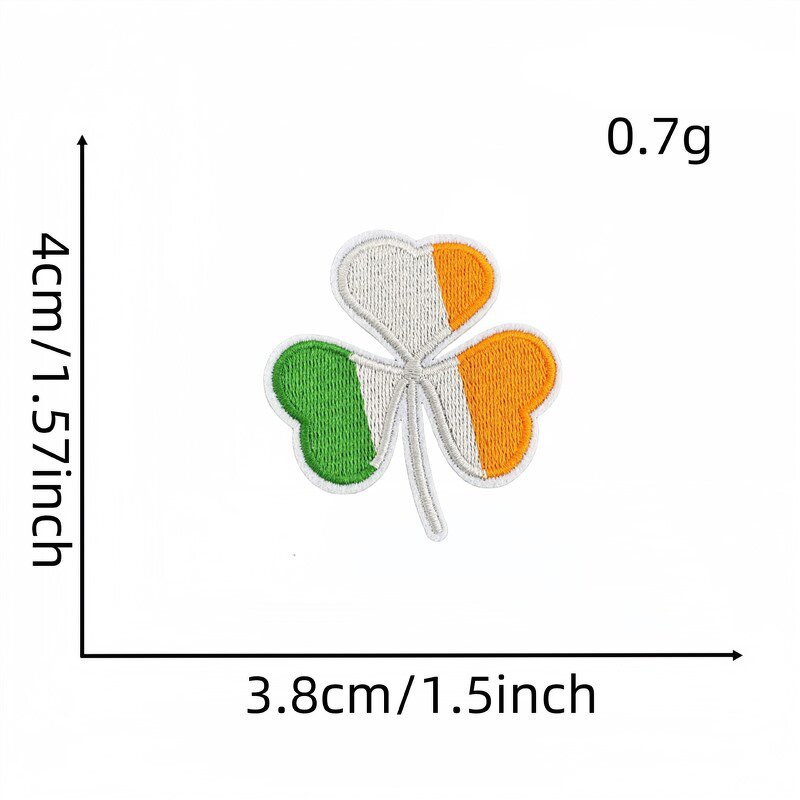 St Patrick Iron on Patches Manufacturer - Three Leaf Clover Embroidered