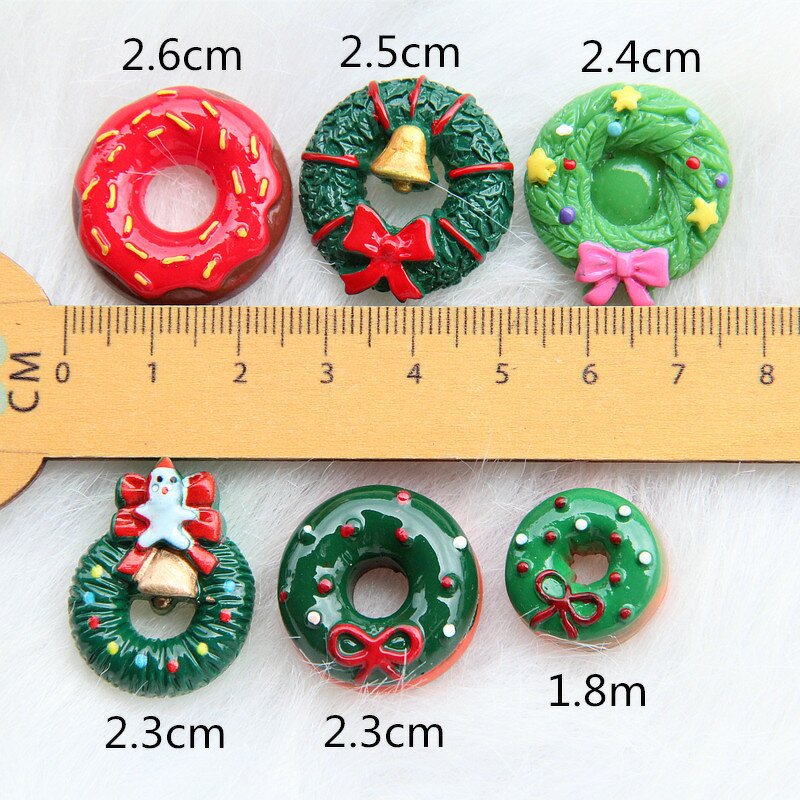 Christmas Resin Cabochon Factory - 3D Donut Garland Design DIY Keychain