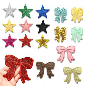 Iron on Patches Manufacturer - Heat Press Glitter Star Bow for Clothes