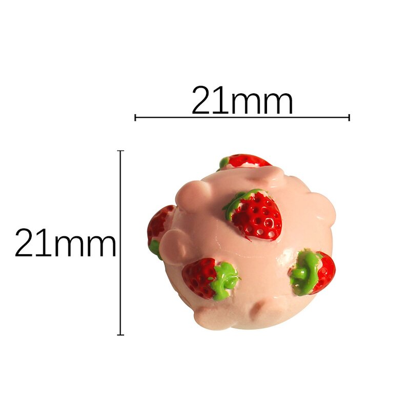 Animal Resin Cabochon Factory - Bear Strawberry Cake Miniature Food DIY