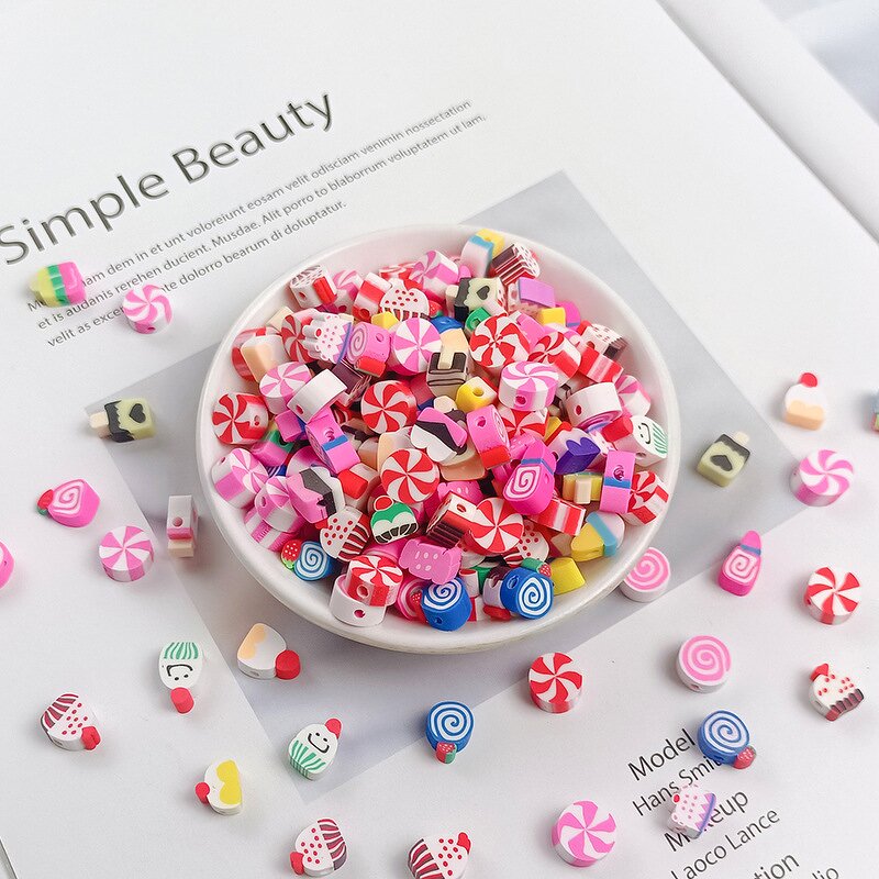 Polymer Clay Beads Factory - 10mm Star Heart Loose Bead for Jewelry