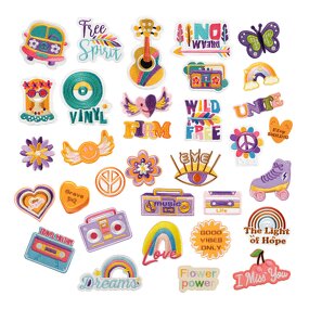 Music Iron on Patch Factory - Peace Flower Rainbow Speaker Design