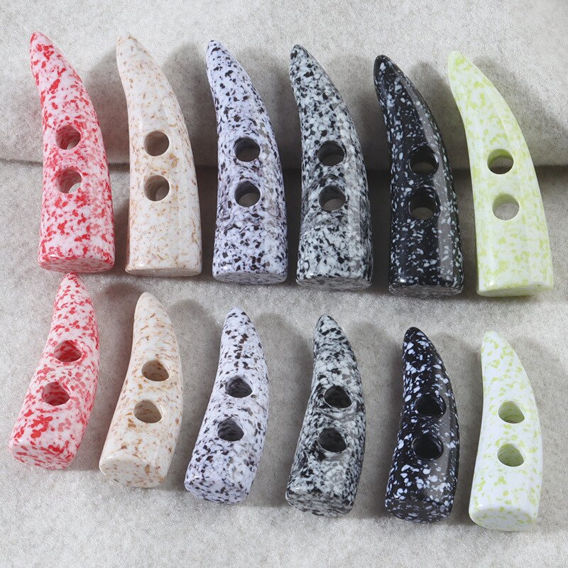 Resin Toggle Button Manufacturer - Varnish Print 45mm 55mm Overcoat