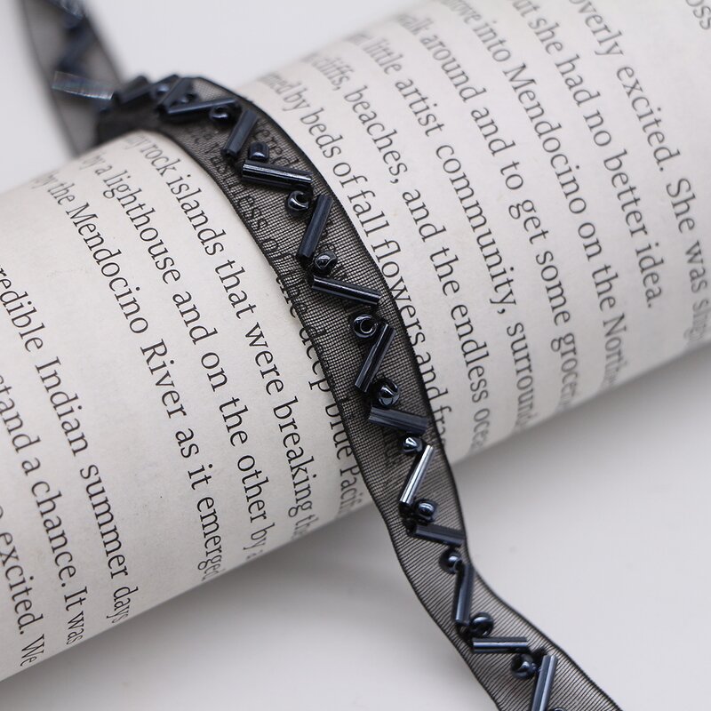 Beaded Lace Trim Manufacturer - 1cm Sanding Yarn Glass Tube Hair DIY