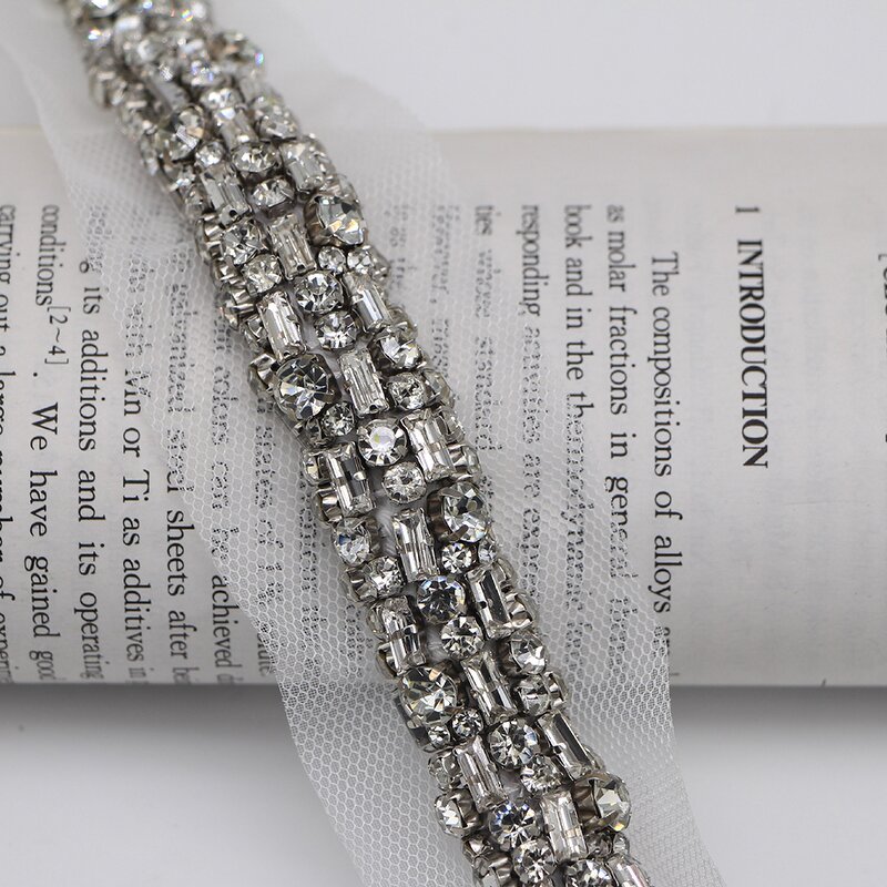 Beaded Lace Trim Manufacturer - Heavy Crystal Rhinestone Collar Cuff DIY