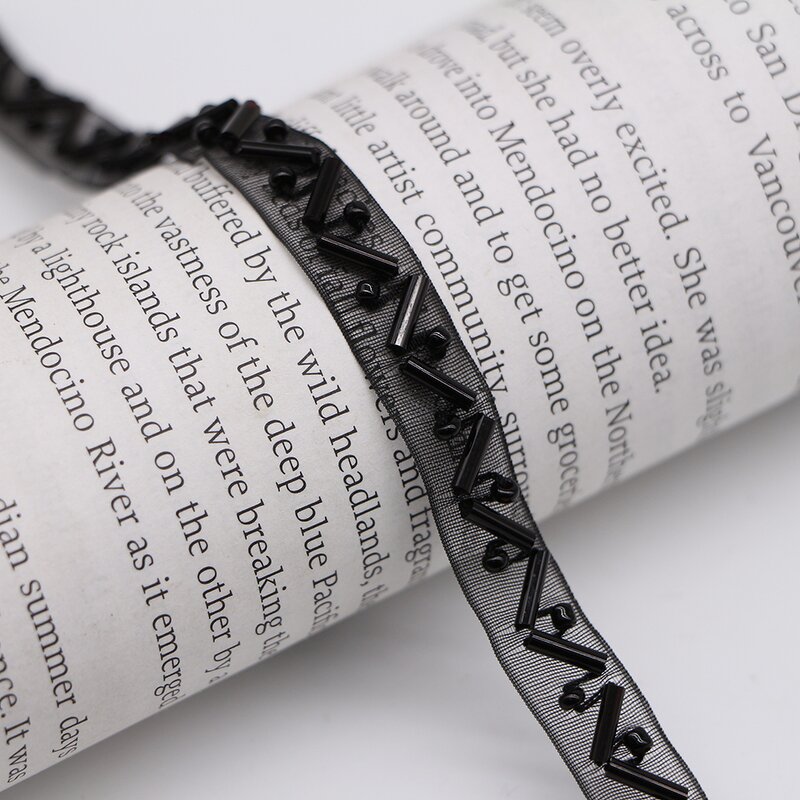 Beaded Lace Trim Manufacturer - 1cm Sanding Yarn Glass Tube Hair DIY