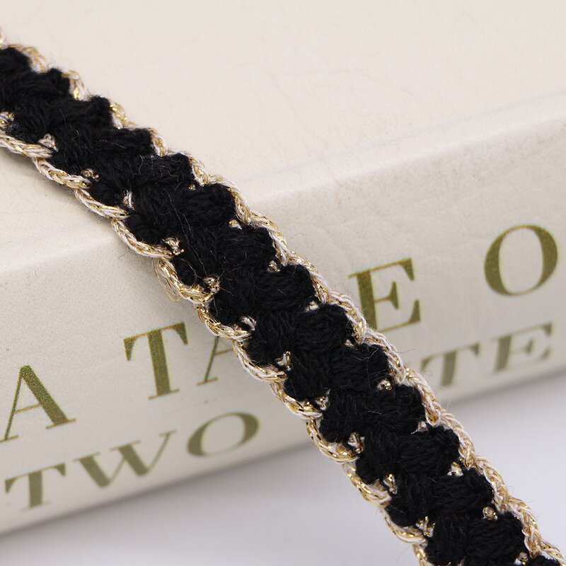 Woven Webbing Trim Factory - 1.5cm Metallic Border Winter Clothes