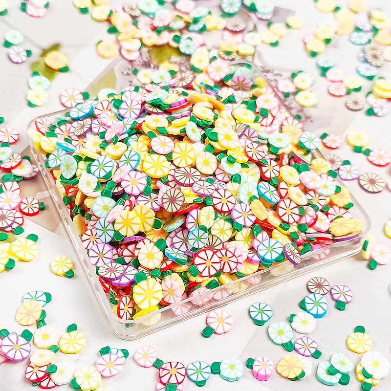 Polymer Clay Slice Factory - 5mm Daisy Flower for Nail Art Decoration