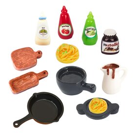 Kitchen Resin Cabochon Factory - 3D Miniature Frying Pan Steak Theme