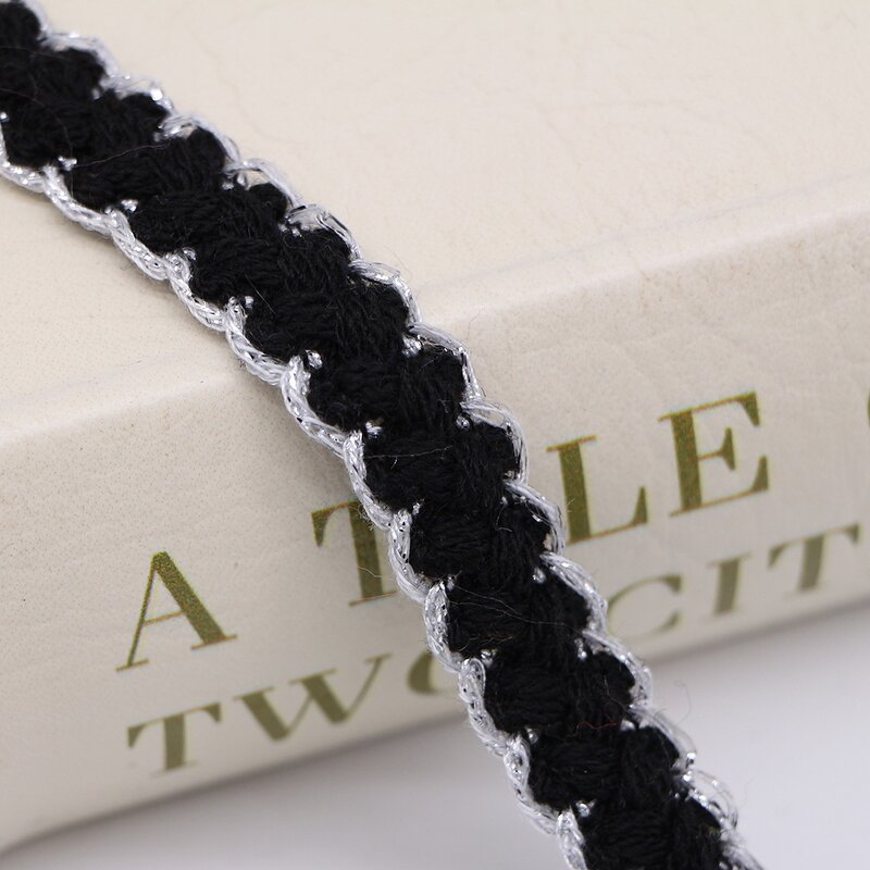 Woven Webbing Trim Factory - 1.5cm Metallic Border Winter Clothes