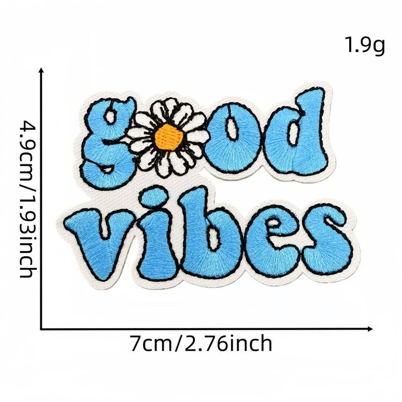 Embroidered Patches Manufacturer - Positive Energy Slogan Iron on
