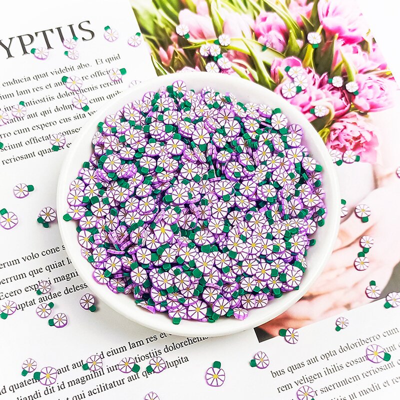 Polymer Clay Slice Factory - 5mm Daisy Flower for Nail Art Decoration