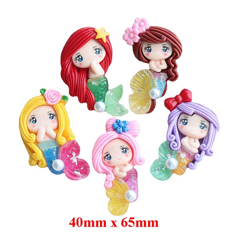 Mermaid Resin Cabochon Manufacturer - Large Flatback for Hair Jewelry DIY