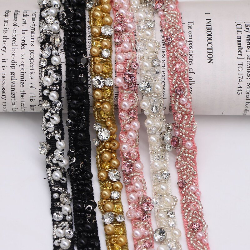 Pearl Lace Trim Manufacturer - 1.2cm Width Crystal for Clothes Shoes