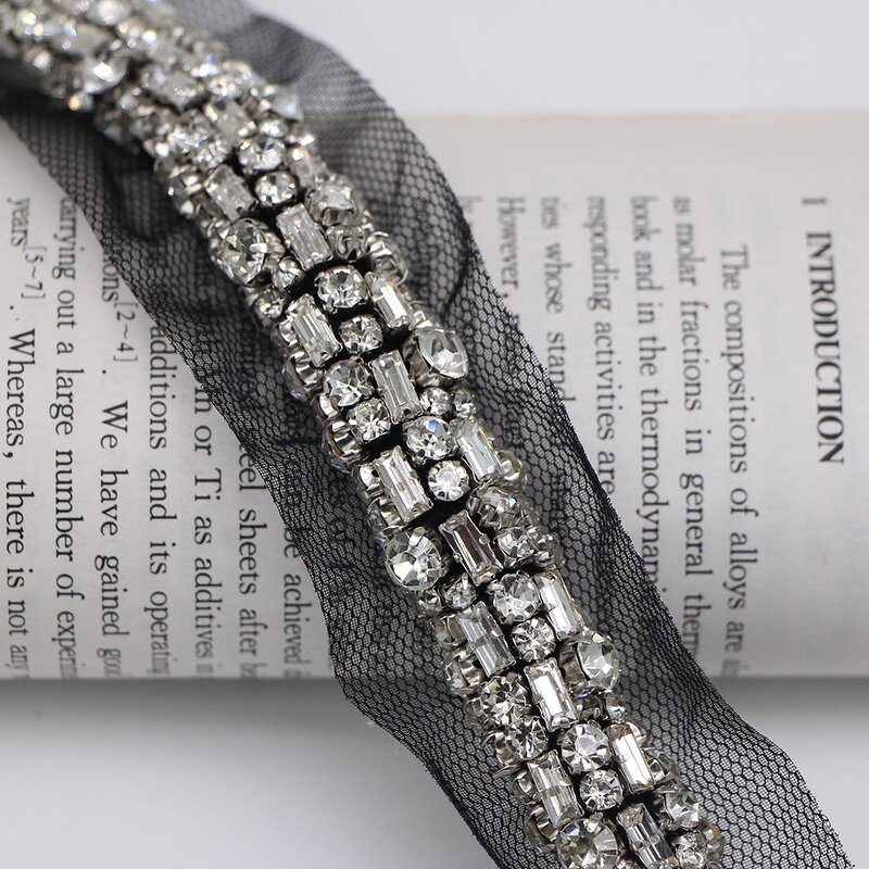 Beaded Lace Trim Manufacturer - Heavy Crystal Rhinestone Collar Cuff DIY