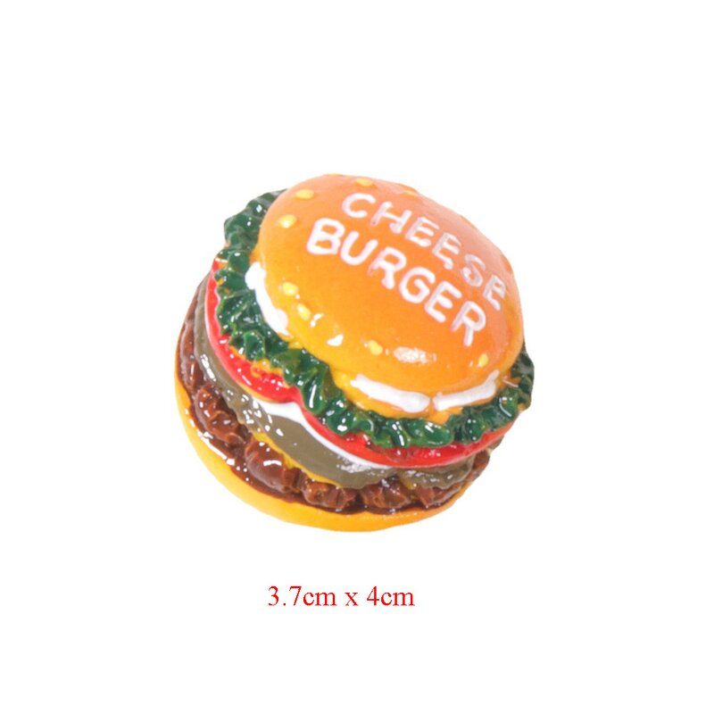 Hamburger Resin Cabochon Manufacturer - Large Flatback Charm Keychain DIY