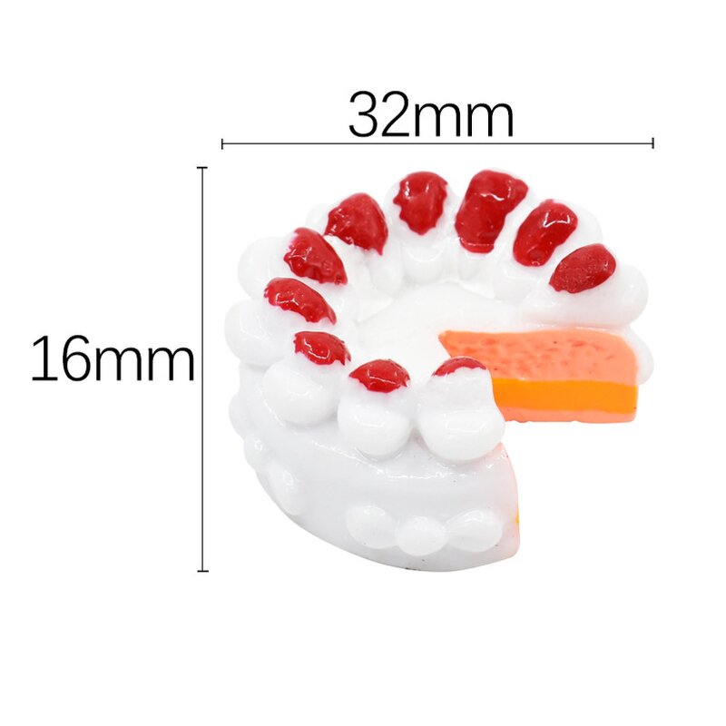 Animal Resin Cabochon Factory - Bear Strawberry Cake Miniature Food DIY