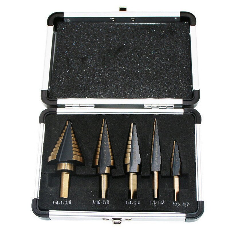 Step Drill Bit Set Factory - HSS Imperial 50 Sizes Aluminum Case