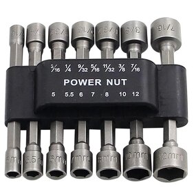 Hex Socket Set Factory - 14pcs 5-12mm Nut Driver Screwdriver Bits