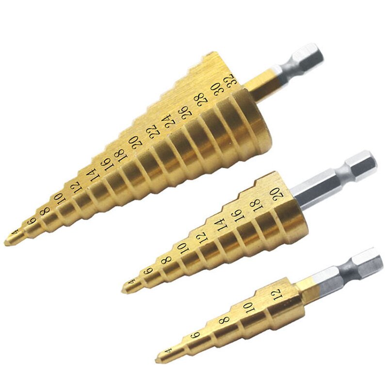 Step Drill Bit Manufacturer - HSS Titanium Coated Cone Bit 4-32mm