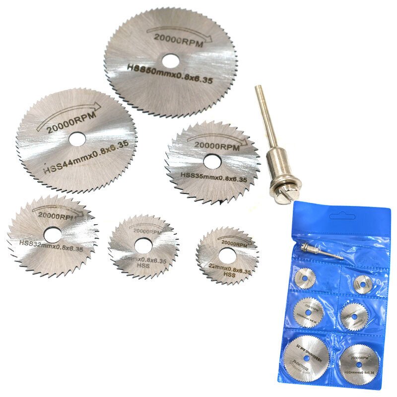 Mini Cutting Disc Set Manufacturer - 7pcs HSS for Wood Plastic Aluminum