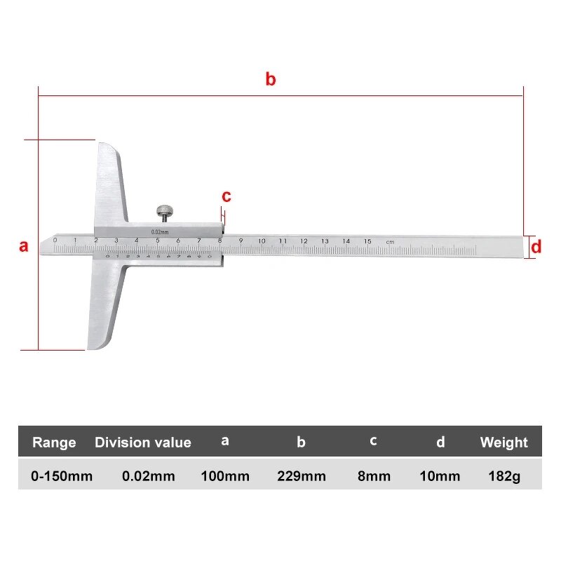 Depth Gauge Factory - 0-150mm High Precision Carbon Steel Vernier