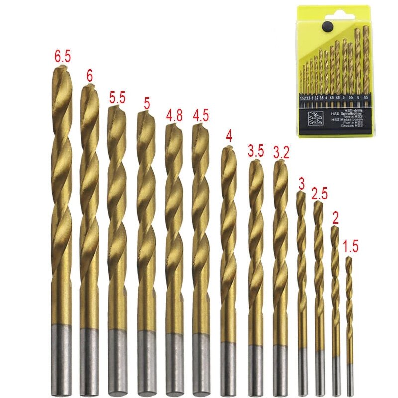 HSS Drill Bit Set Factory - Titanium Coated Round Shank 1.5-6.5mm