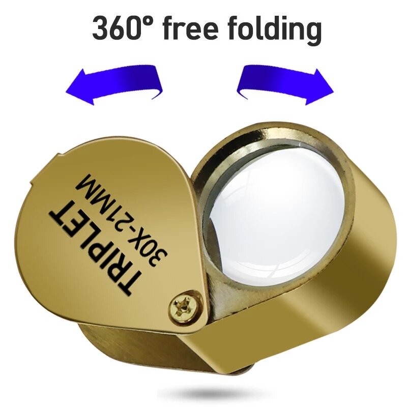 Jeweler's Magnifier Factory - Metal Folding 30X Magnification Glasses
