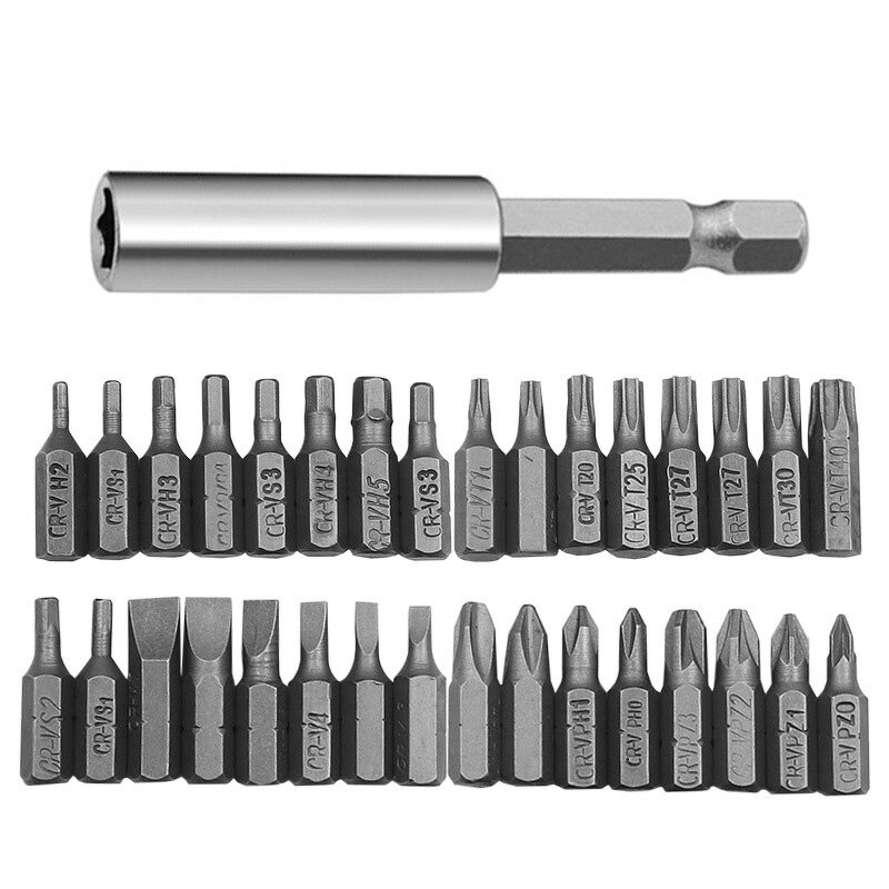 Security Bit Set Factory - 33pcs Tamper Star Torx Hex Magnetic