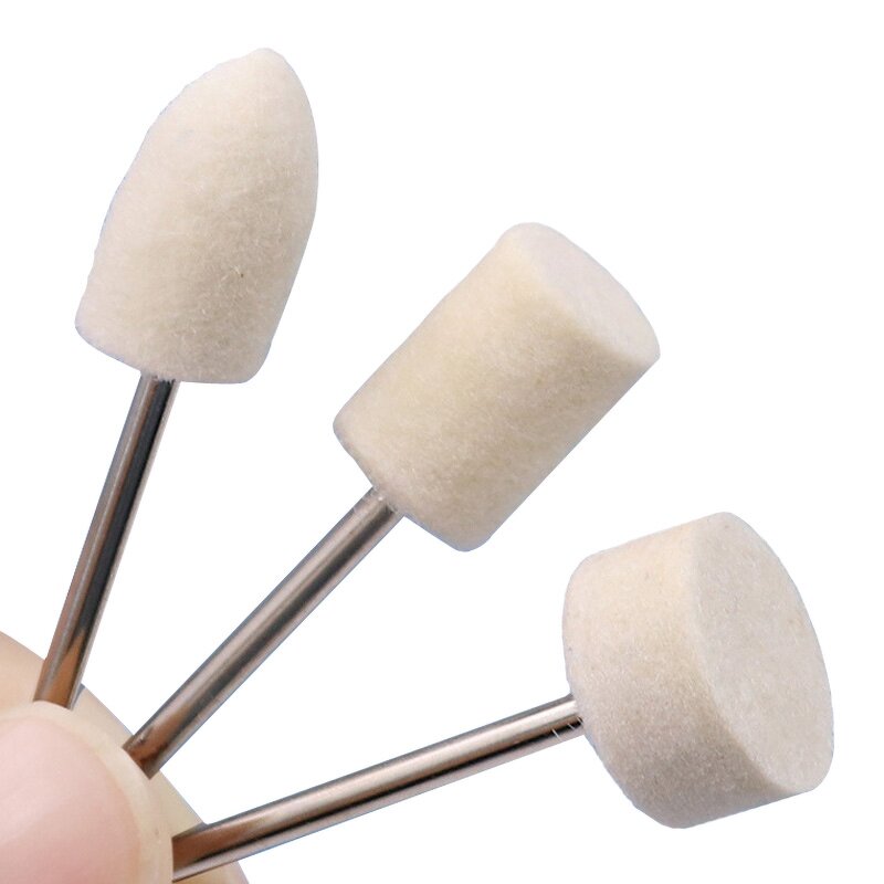 Wool Felt Wheel Factory - 12pcs 2.35mm Shank 8-11.8mm Polishing Head