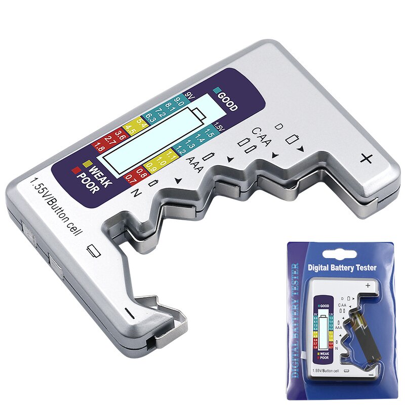Battery Tester Factory - LCD Display C D N AA AAA 9V Button Cell