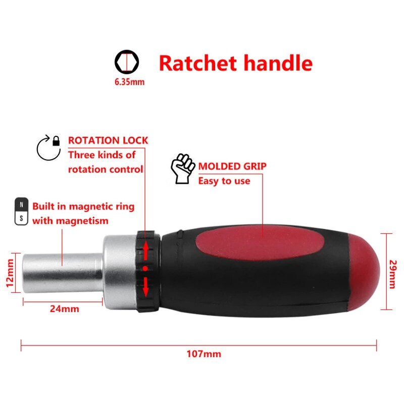 Ratchet Screwdriver Manufacturer - Mini 1/4 Magnetic Bit Holder Handle