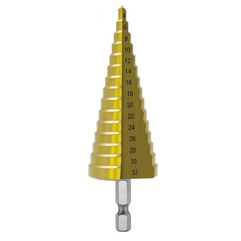 Step Drill Bit Manufacturer - HSS Titanium Coated Cone Bit 4-32mm
