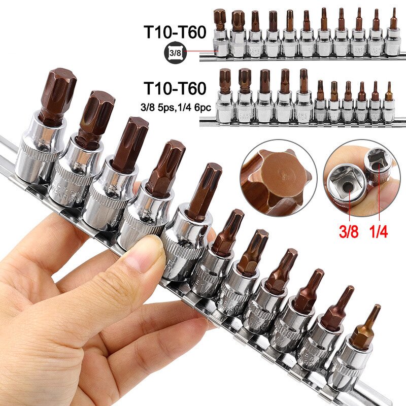 Socket Bit Set Manufacturer - 11pcs 1/4 3/8 Square Drive Torx