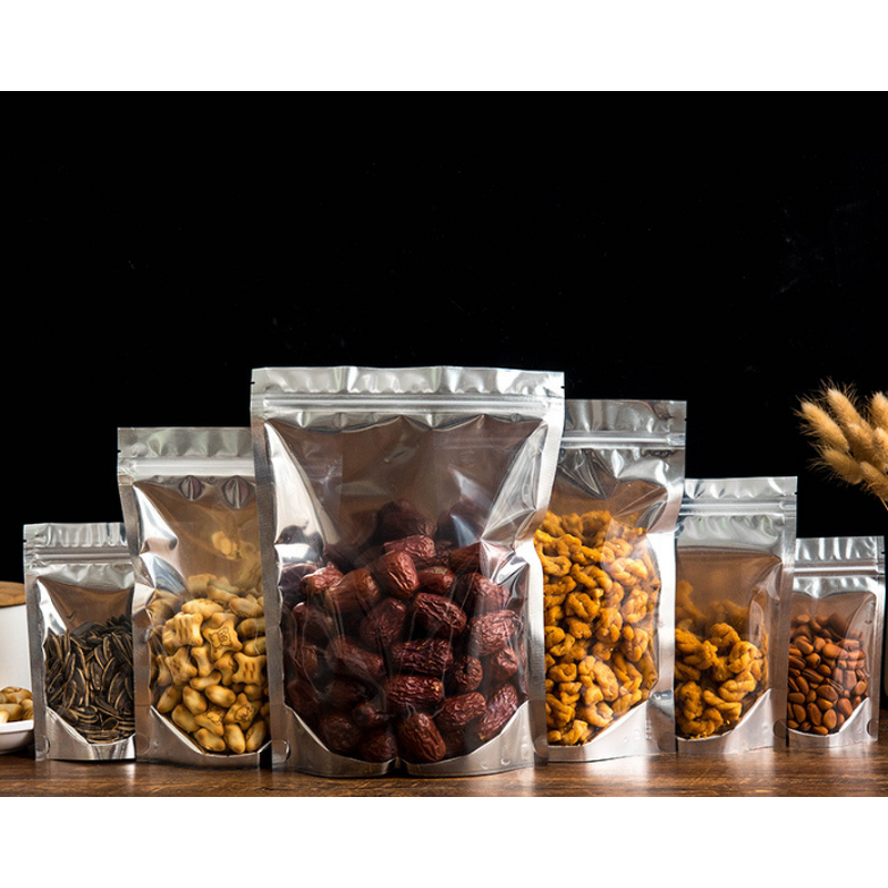 Stand Up Pouch Manufacturer - Transparent Front Zipper Lock for Snacks