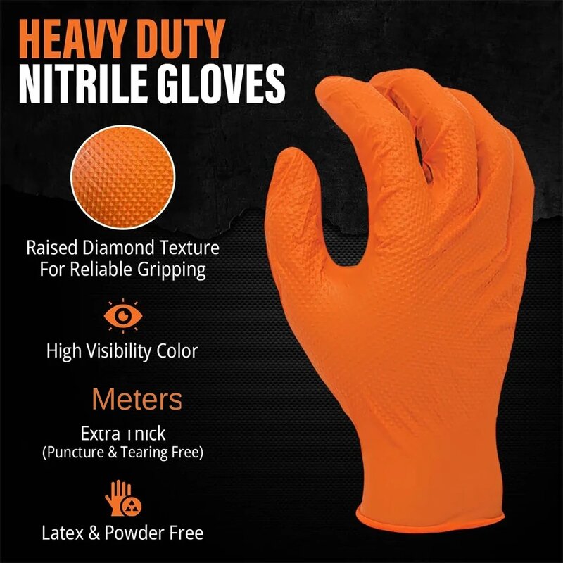 Nitrile Gloves Manufacturer - Heavy Duty 8Mil Extra Thick Textured Grip