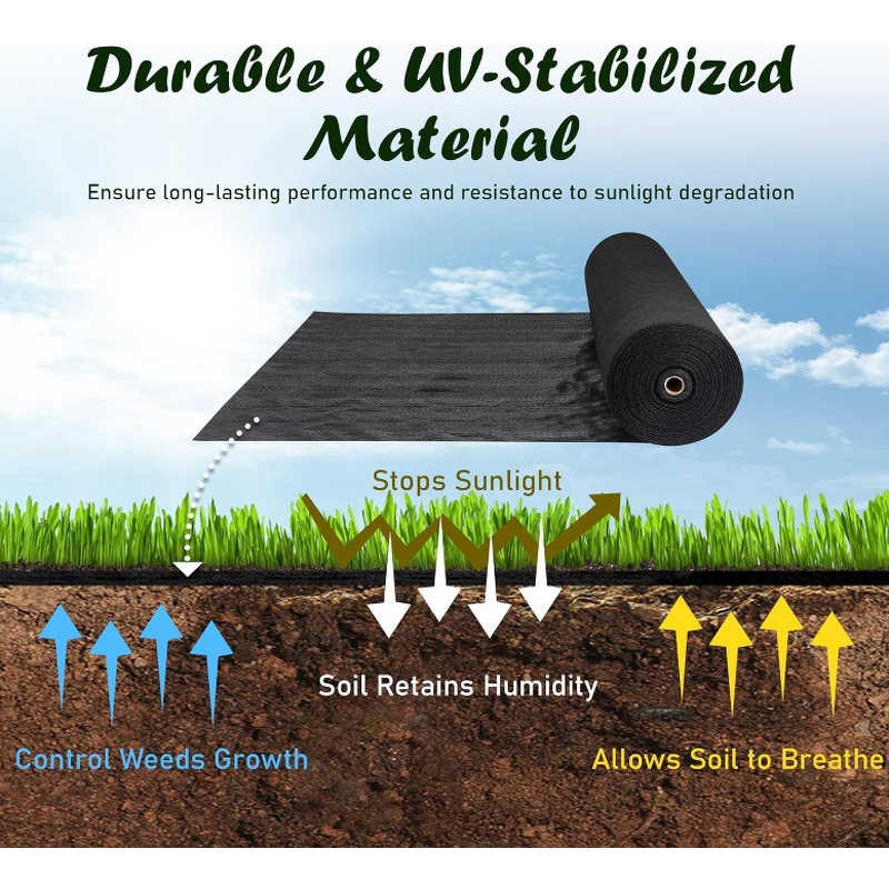 Weed Control Mat Factory - Black Mulch Non-Woven Breathable Fusible