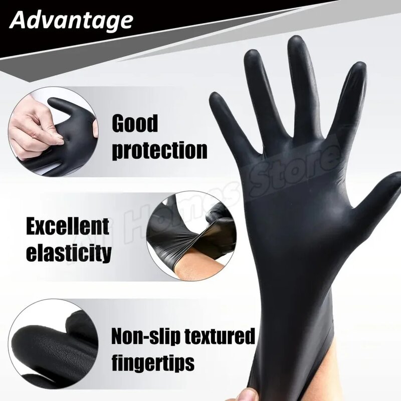 Nitrile Gloves Manufacturer - En455 Food Grade 100 Pcs Box Black Vinyl Blend