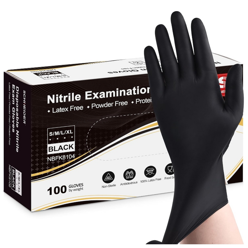 Blue Nitrile Gloves Manufacturer - Powder-Free Disposable Safety Black
