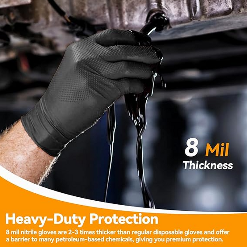Nitrile Gloves Factory - Chemical Resistant Diamond Textured 8 Mil 100 Pcs