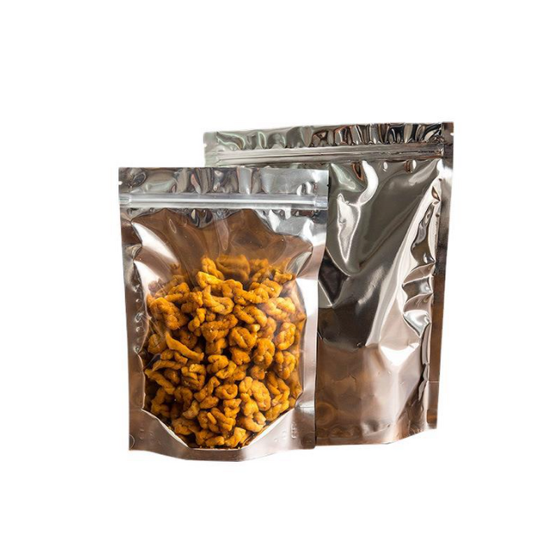 Stand Up Pouch Manufacturer - Transparent Front Zipper Lock for Snacks