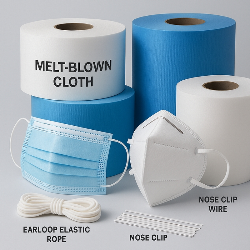 Mask Materials Supplier - Melt-Blown Cloth Spunbond Elastic Rope Nose Clip