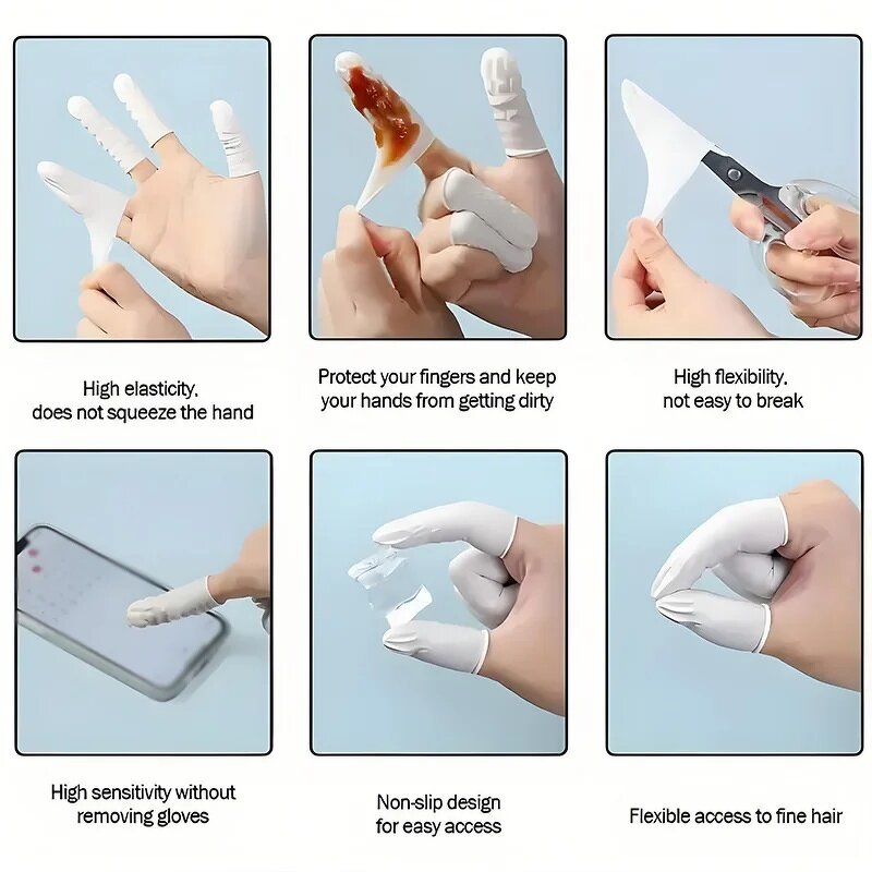 Finger Cots Factory - 100pcs Multi-Color Disposable Anti-Slip Latex