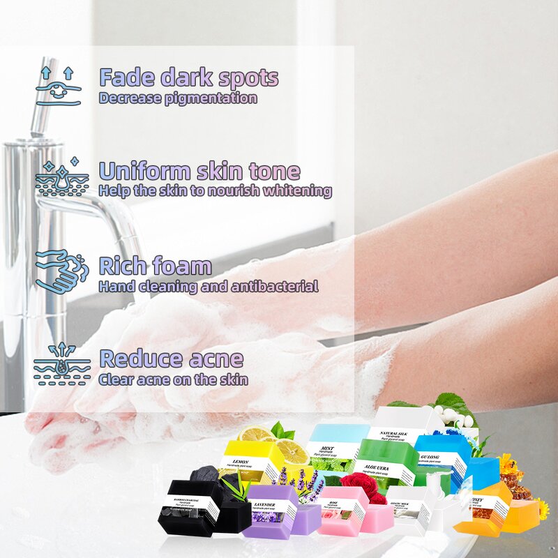 Rose Scented Soap Manufacturer - OEM Natural Organic Plant Essential Oil Square Lightening