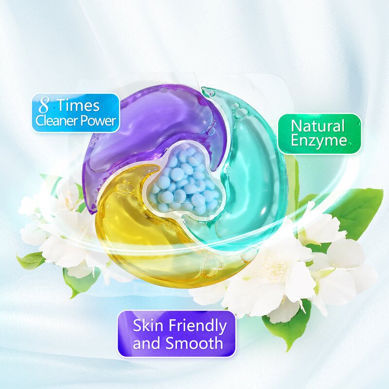 Laundry Capsules Manufacturer - Free Sample Custom Logo 4-in-1 Fruit Fragrance Anti-Static