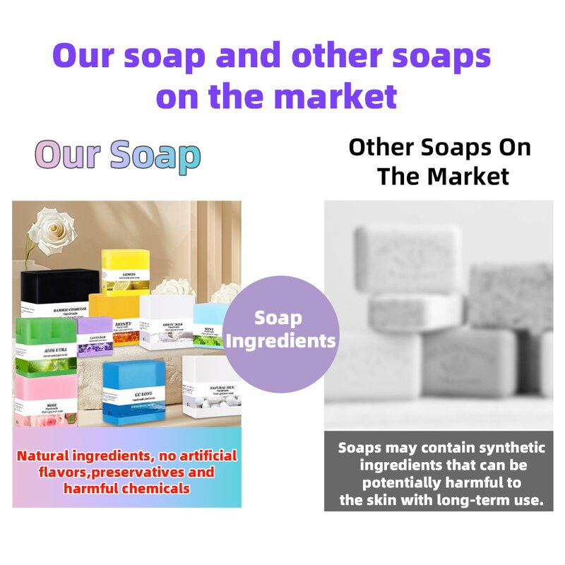 Rose Scented Soap Manufacturer - OEM Natural Organic Plant Essential Oil Square Lightening