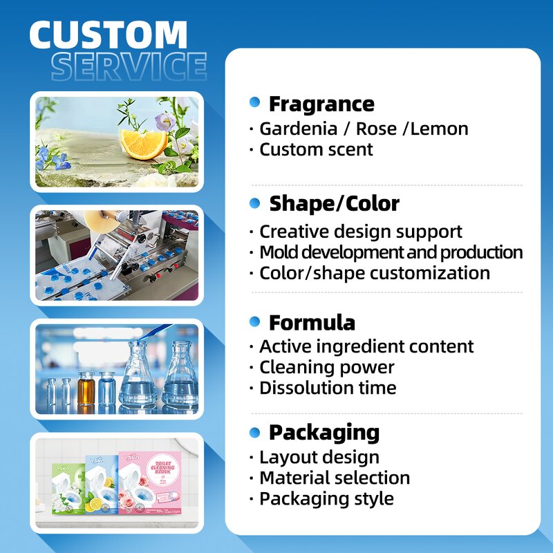 Septic Safe Toilet Cleaner Manufacturer - Free Sample Custom Eco-Friendly Solid Disposable R&D