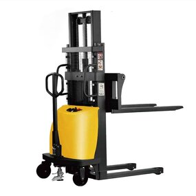 Semi Electric Stacker Factory - Pallet Reach Battery Power Straddle Walkie